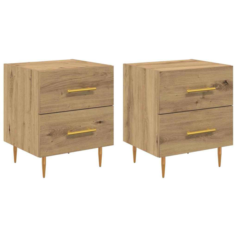 40cm W Manufactured Wood Bedside Table, Artisan Oak