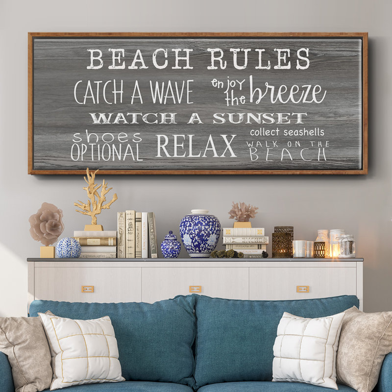 Beach Rules - Toile encadrée, H 12 po x l 30 po