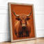 Highland Cattle Portrait Rustic - Print-2137982463-2137982460