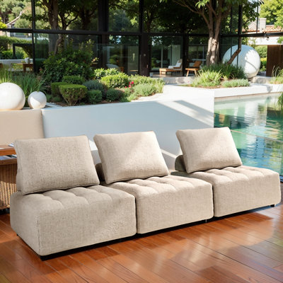 Aluminum Alloy Frame Outdoor Modular Sofa With Waterproof Cover