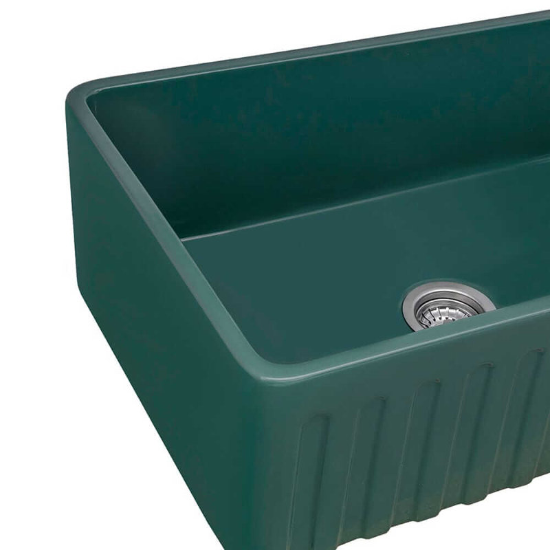 Évier de cuisine réversible à tablier frontal 33 x 20 po Ruvati - vert émeraude