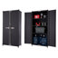 Ensemble de 8 tiroirs de garage en acier massif de calibre 18 TRINITY PRO avec plateau en bois massif noir et blanc