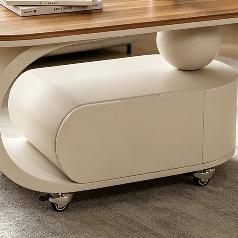 Table basse French Cream, H 17,71 po x l 35,43 po x P 17,71 po, Brun noisette / crème