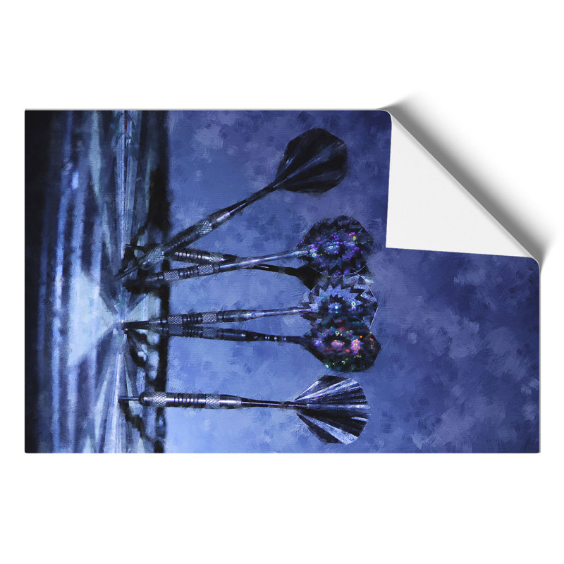 Darts And Dartboard - No Frame Print, 21cm H x 30cm W x 0.1cm D