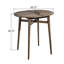 Table de bar d'extérieur en bois avec attrait rustique - plateau à lattes et structure de lattes de patio grises pour un salon contemporain