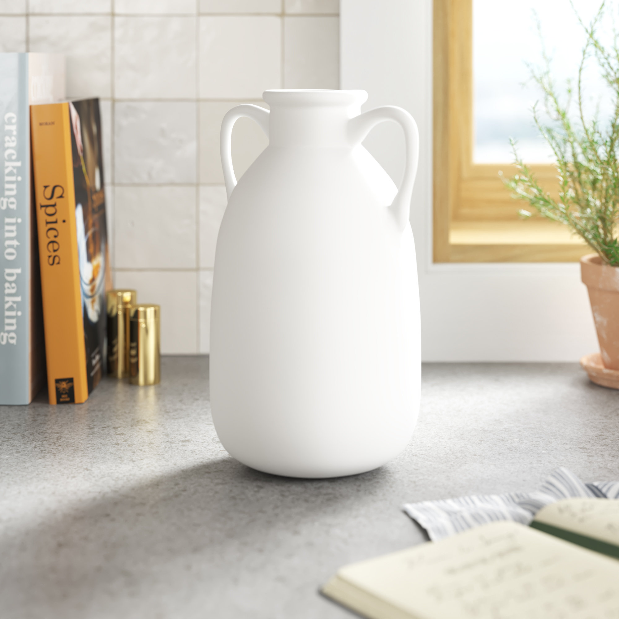 Sagebrook Home Rachael Artisan Elegance Vase, White