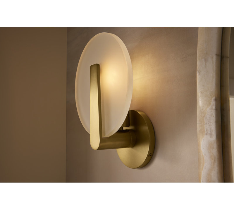 Hint One-Light Sconce, Brushed Brass