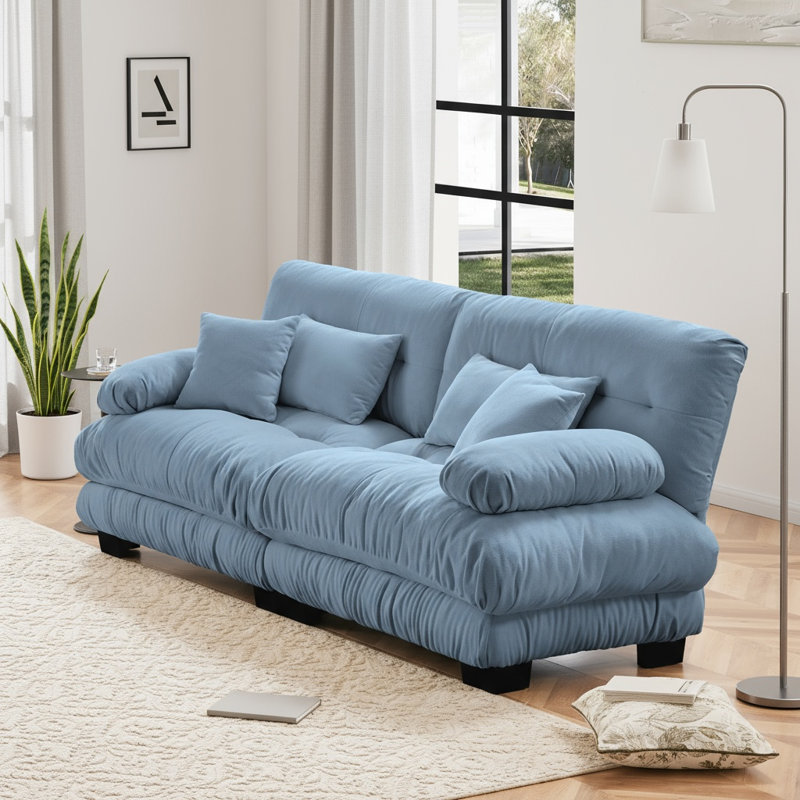 Canapé 2 places Stoughton, Bleu, H 35,4 po x l 94,4 po x P 36 po