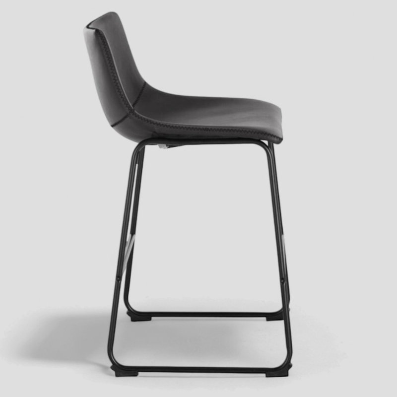Kyhia Industrial Counter Stool, Black