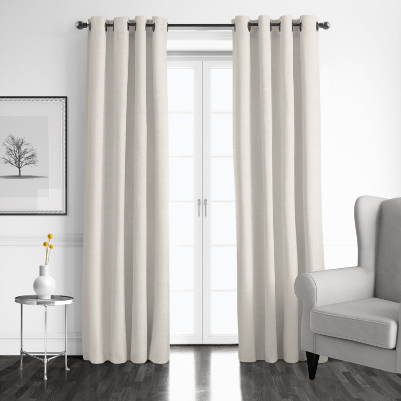 Paire de rideaux Elsie, L 50 po x L 120 po, Ivoire