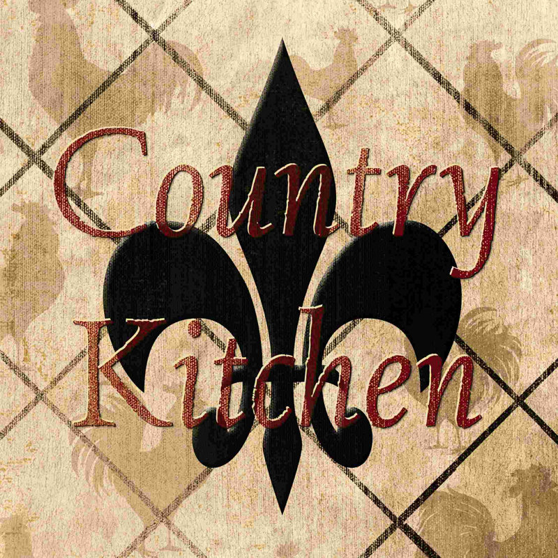 «Country Kitchen», art textuel sur toile tendue, H 12 po x l 12 po