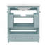 Ensemble de meuble-lavabo 30 po avec lavabo, armoire de salle de bain multifonctionnelle avec portes et tiroir, cadre solide et panneau de fibres à densité moyenne, vert