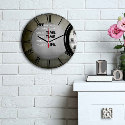 Horloge murale élégante Elegant, 11,8 pouces de diamètre | 100% panneau de fibres à densité moyenne avec une épaisseur de 0,2 pouce | Design élégant pour la maison ou le bureau | La montre moderne ajoute de la sophistication à n'importe quel espa