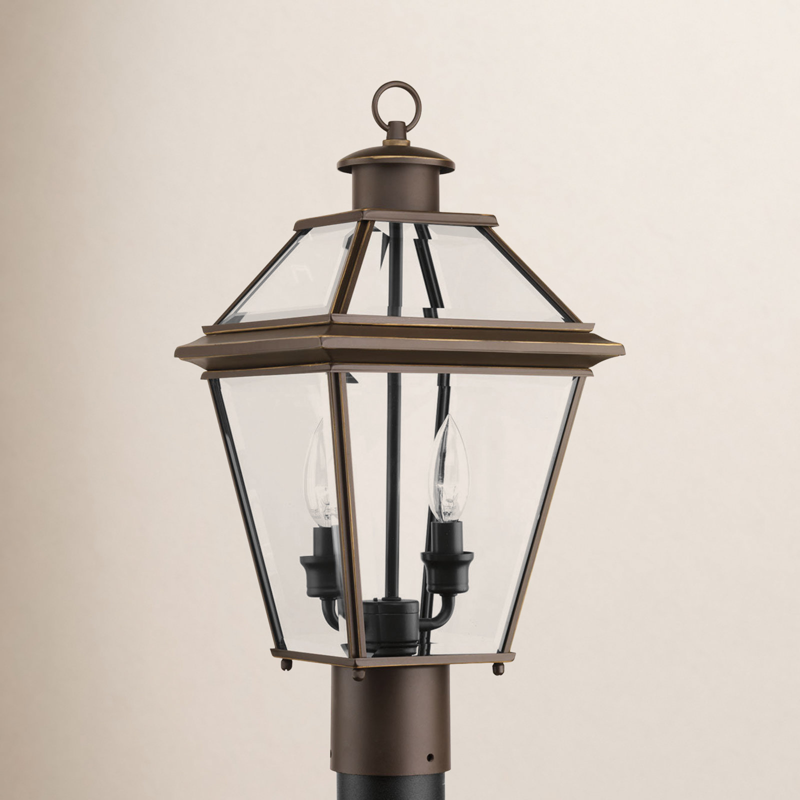 Calais Beveled Outdoor Lantern Head, Antique Bronze