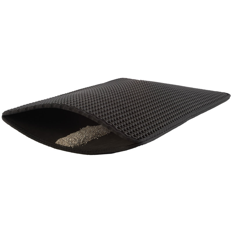 Cat Litter Mat - Waterproof Litter Box Mat with Dual-Layer Honeycomb Design for Trapping Litter - Slip-Resistant Cat Mat