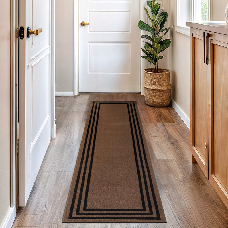 Tapis d'intérieur tissé à la machine Bolk, Brown, 2'x5'