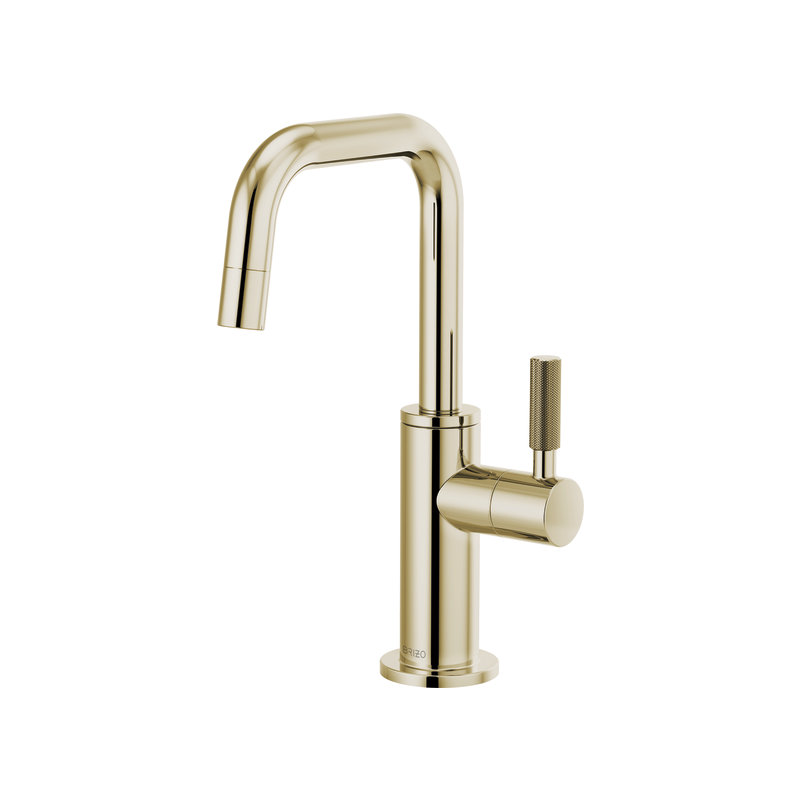 Litze® Beverage Faucet with Square Spout and Knurled Handle, Polished Nickel