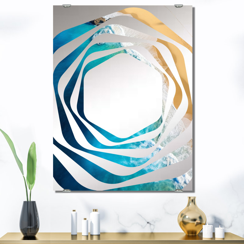 Gateville - Grand miroir mural Coastal Beach, 40 po x 30 po