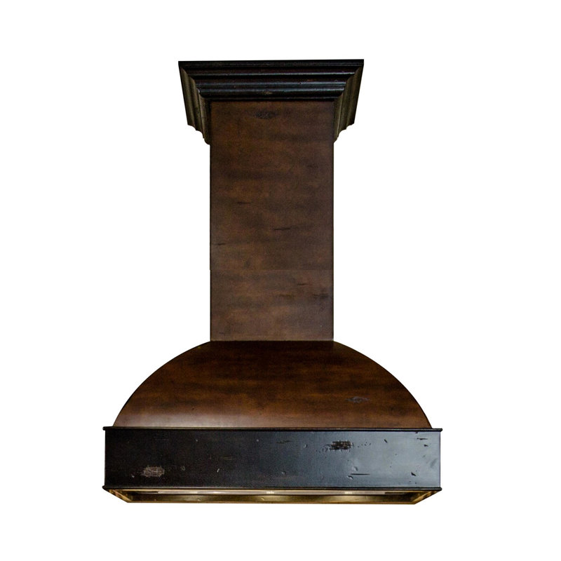 36" Wood 700 CFM Ducted Wall Mount Range Hood, Unfinished Wood, 400 CFM, 36" W