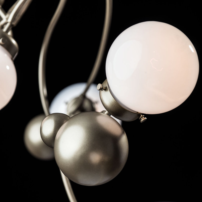 Lustre géométrique unique à 4 lumières Sprig, Opale, Or doux
