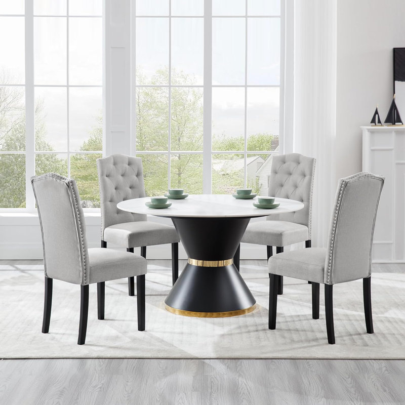 Alera 49cm H Linen Upholstered Parsons Chair, Light Grey Linen