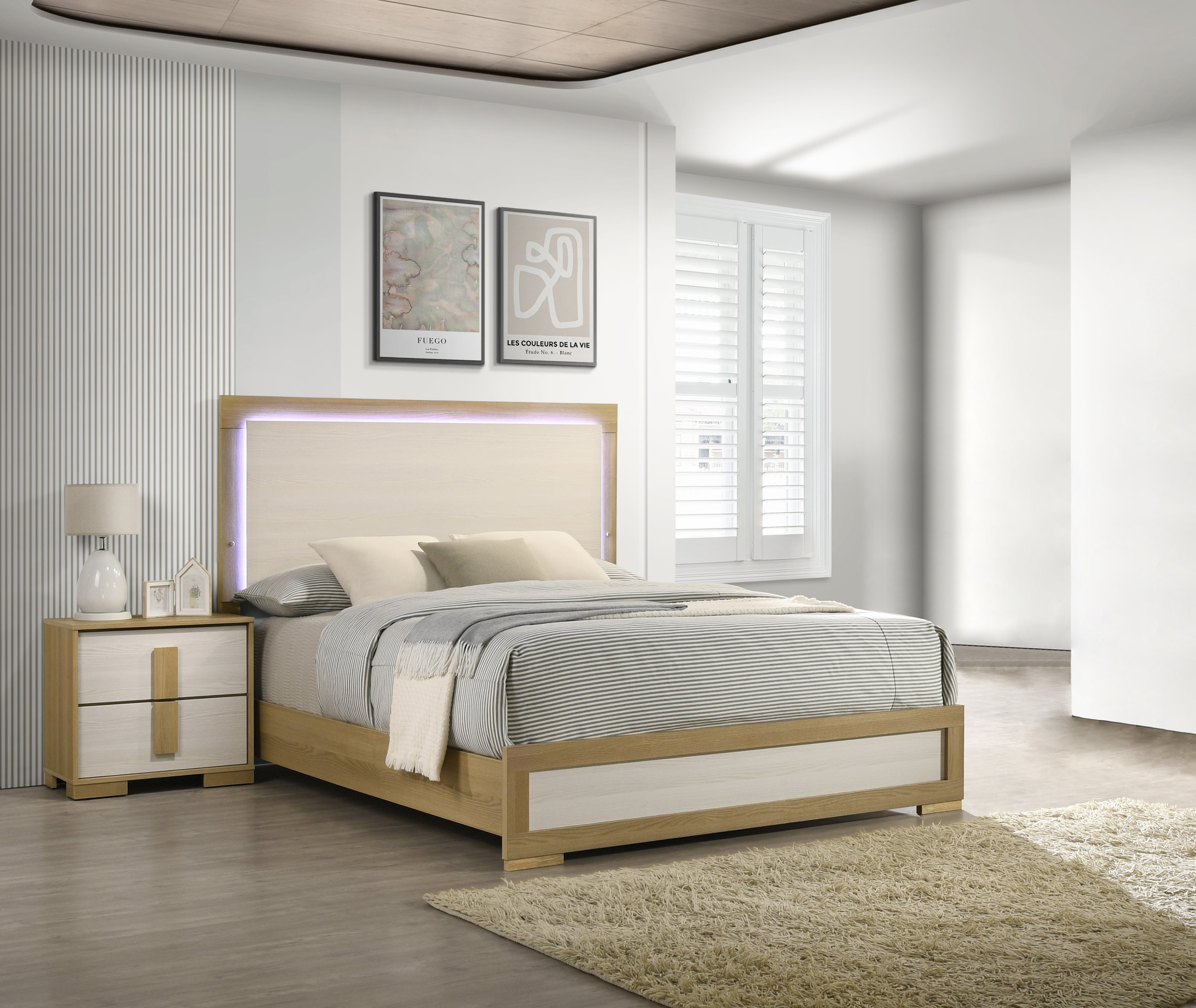 Latitude Run® Mid-Century Modern Bedroom Set With Led Headboard ...