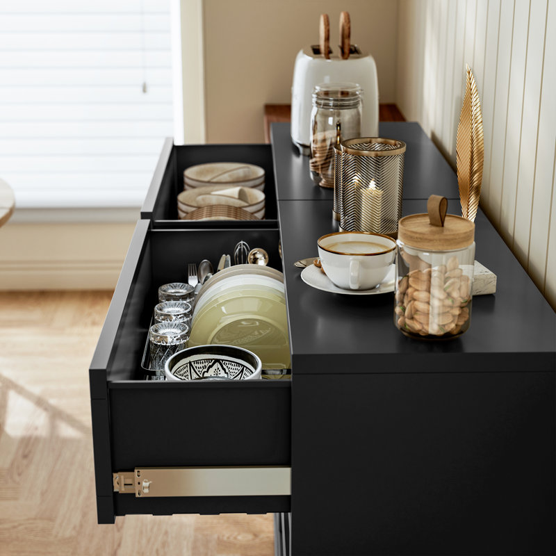   Coiffeuse en métal 5 tiroirs, Black