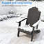Chaise Adirondack pliante en PEHD robuste, capacité 350 lb, chaise Adirondack d'extérieur avec porte-gobelet pour patio, pelouse et balcon-1922678247