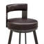 Tabouret de bar pivotant en métal brun avec similicuir brun