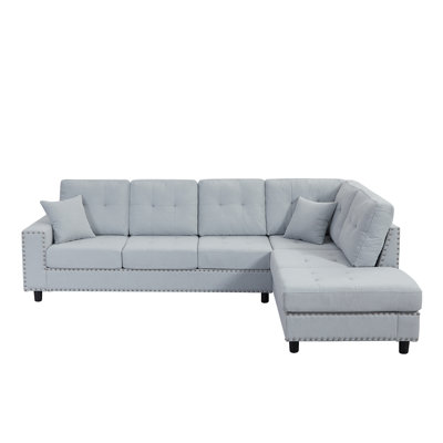 U_Style 109.2''L-Shaped Modular Sectional Sofa With Removable  Back Cushions And 2 Pillows