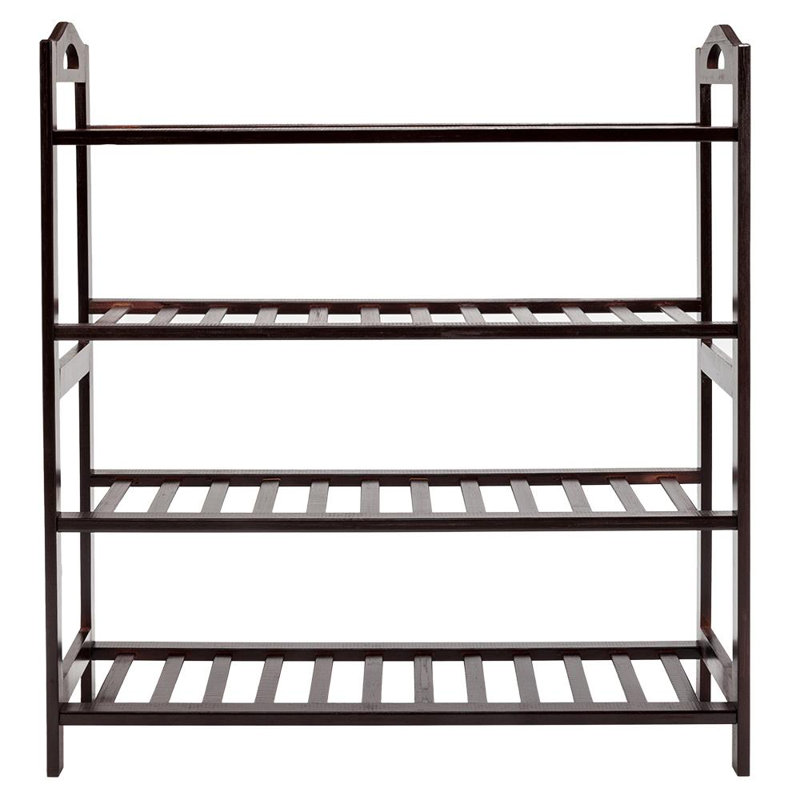 16 Pair Stackable Shoe Rack, Coffee