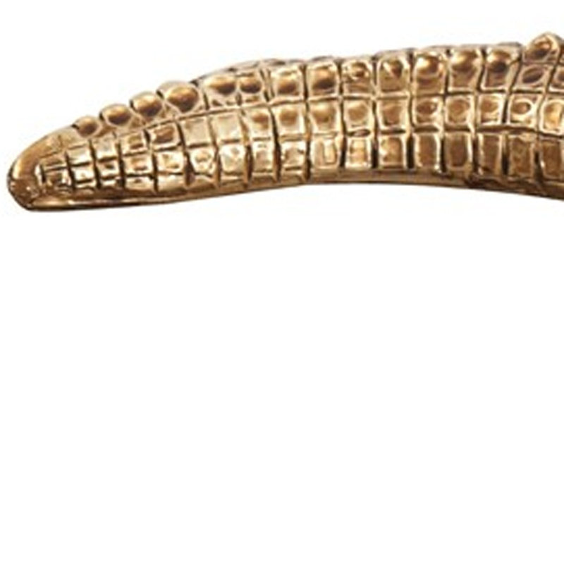 Sculpture en crocodile doré à finition laiton