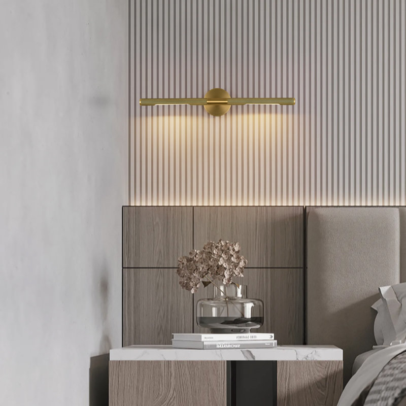 Dimmable Wall Sconce 360° Rotatable Picture Light (Bulbs Included), 24" H x 24" W x 3" D, Brass
