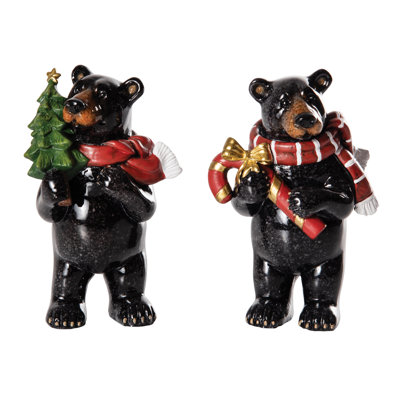 Black Bear Figurine Set of 2