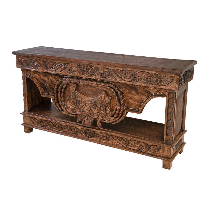 Solid Wood Saddle Carved Console