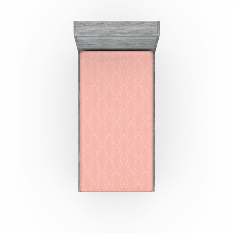 Drap-housse orange Ambesonne, Drap-housse pour lit simple TG, Floral corail