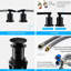 Robinet de lavabo de salle de bain noir mat 8 pouces, robinet cascade surdimensionné, 2 poignées, ensemble de bonde escamotable, tuyau d'alimentation à 2 poignées, tuyau, 8