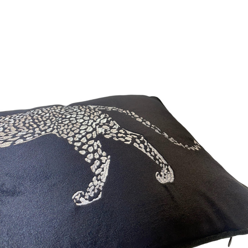 Housse de coussin réversible en velours à imprimé animal