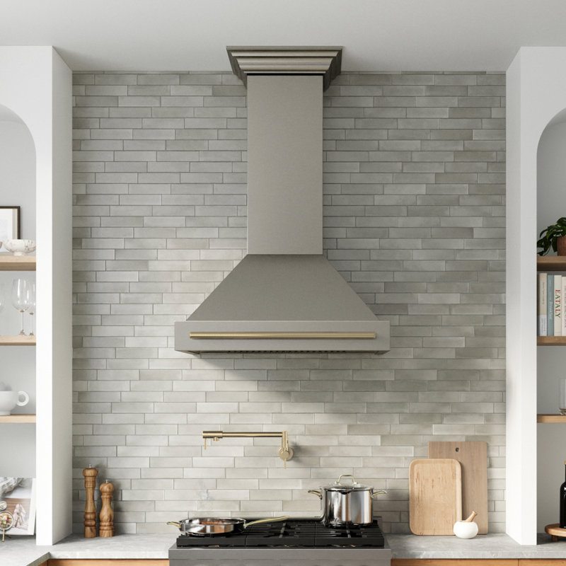 ZLINE Autograph Edition 48 in. Wall-Mount Range Hood Helix Handle (Set of 1) in Matte Black (RHHZ-K-MB-48), Stainless Steel