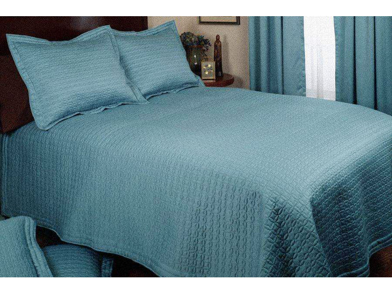Polyester Geometric Shapes Quilt, King Quilt + 2 King Shams, Wasabi