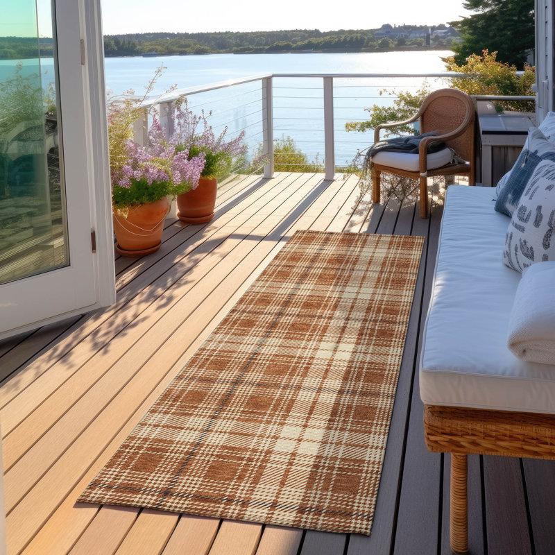 Chayden Indoor/Outdoor Chantille ACN993 Paprika Area Rug, Runner 2'3" x 7'6"