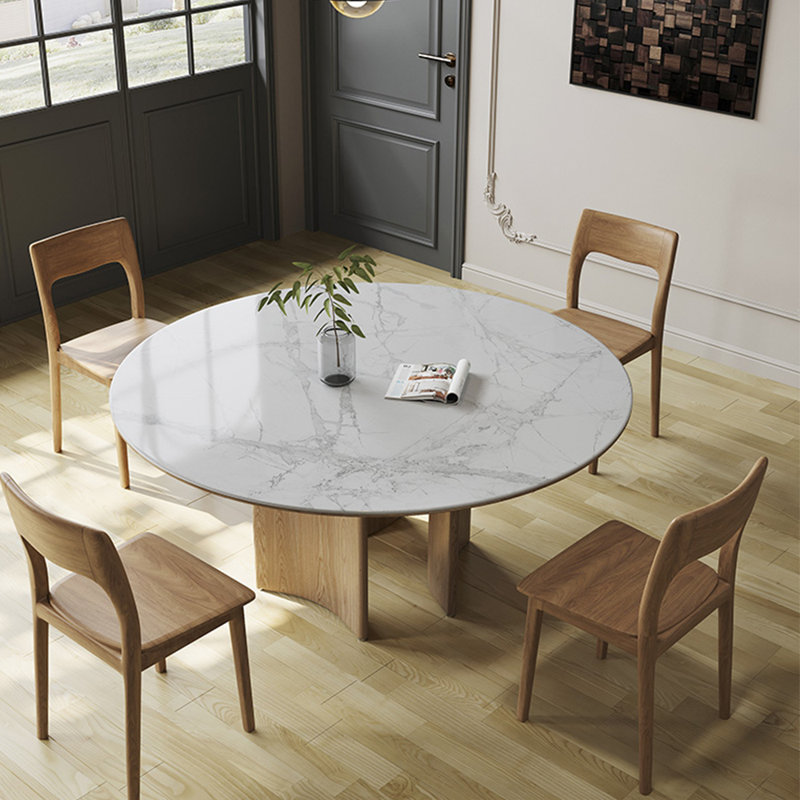 Modern simple home round dinning table sets, 29.5"H x 51.2"L x 51.2"W