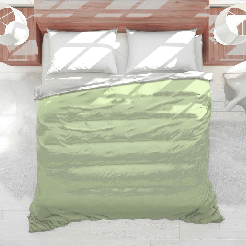 Édredon vert clair, Lit simple