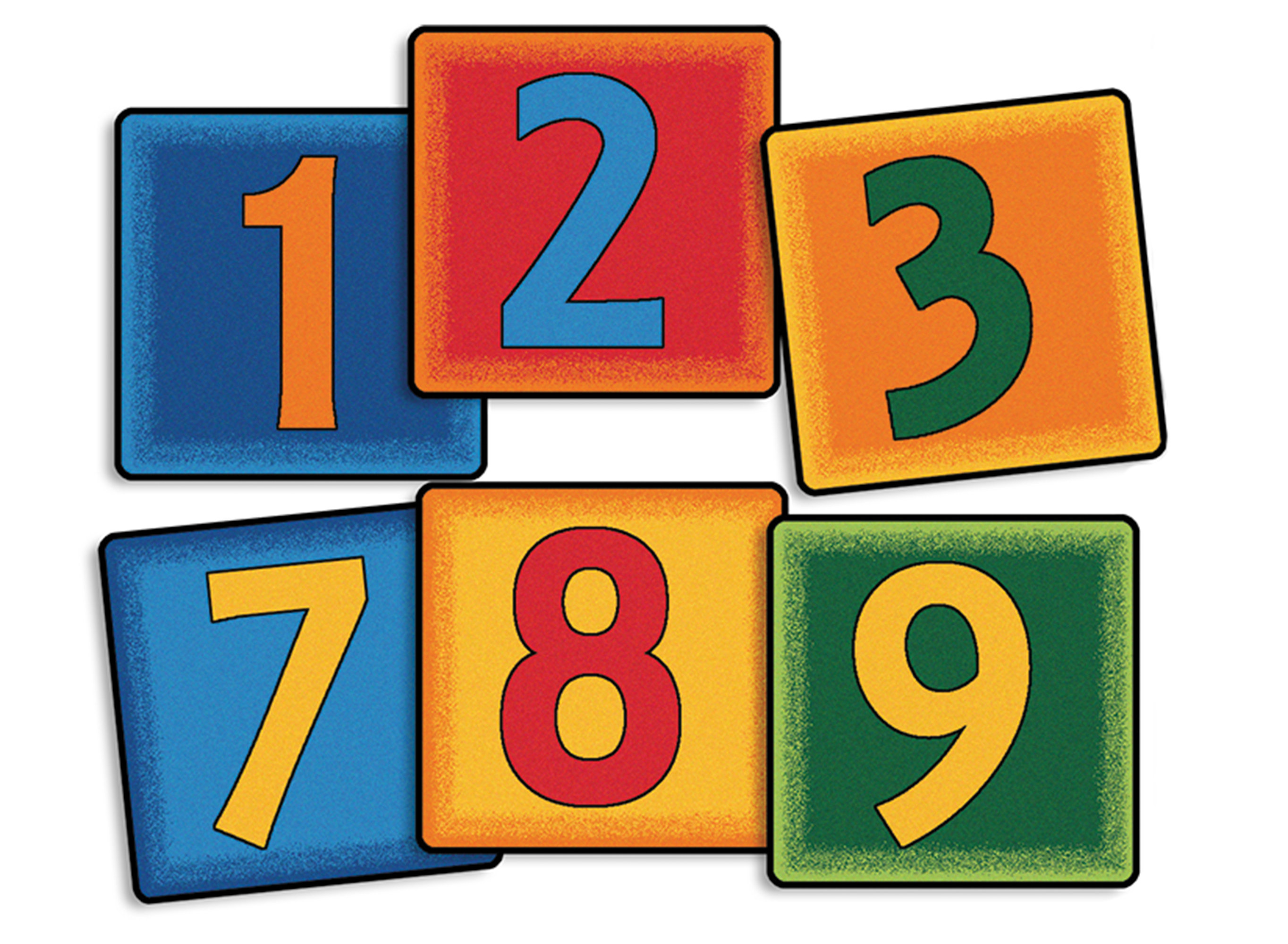 Carpets for Kids Simple Numbers Individual Squares Seating Tufted Multi ...