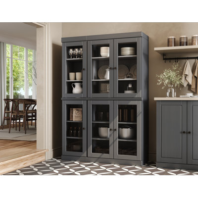 48.5" W Solid Wood and Glass China Cabinet