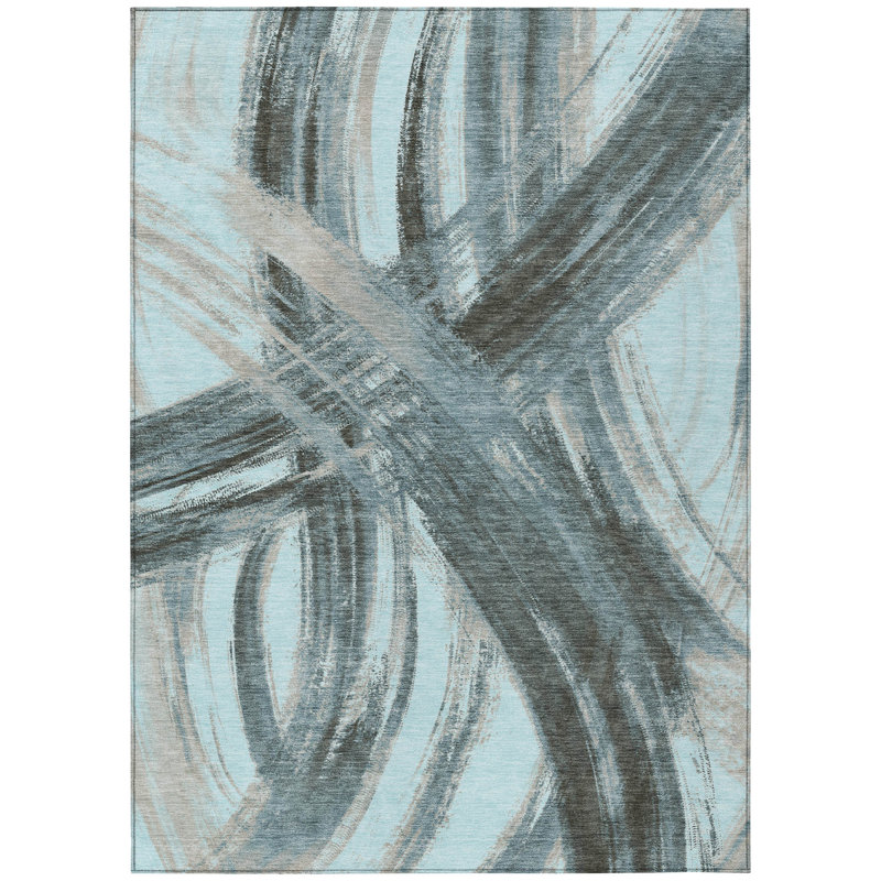 Machine Washable Indoor/Outdoor Lockway ACN2421 Abstract Rug, Rectangle 8' x 10'