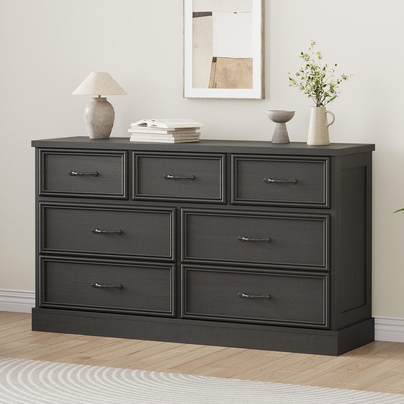 Commode 7 tiroirs Modern, Noir