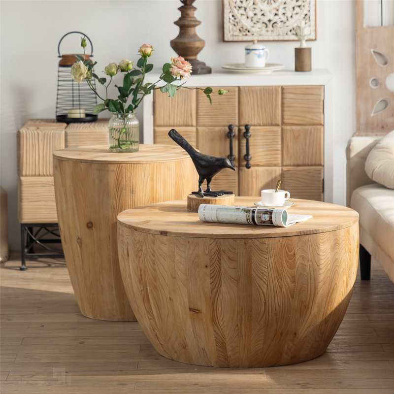Ensemble de tables basses en forme de seau de style rétro pour diverses pièces, pratiques et élégantes, rehaussant tout intérieur avec polyvalence et charme