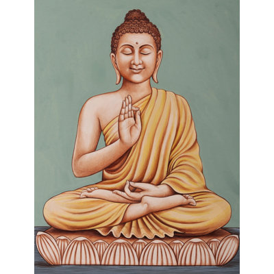 Lord Buddha In Vitark Mudra | Watercolor Painting On Paper