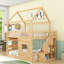 Lit maison en bois avec lumière DEL-1142478055